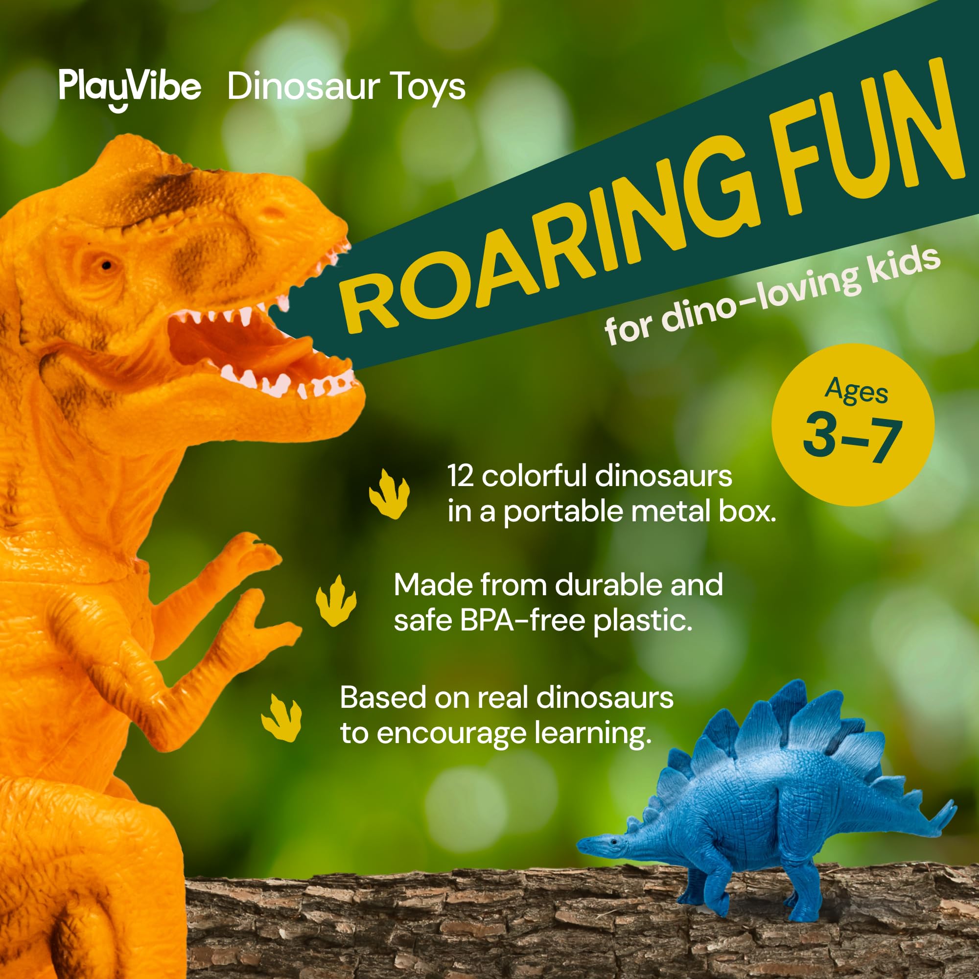 Amazon.co.jp: Dinosaur Toys for Kids Toys - 12 7-Inch Realistic